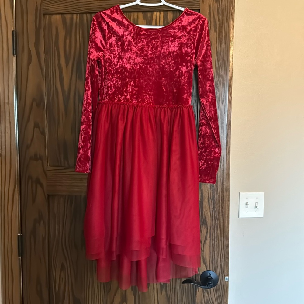 Girls Christmas’s Dress, crushed velvet!!!!